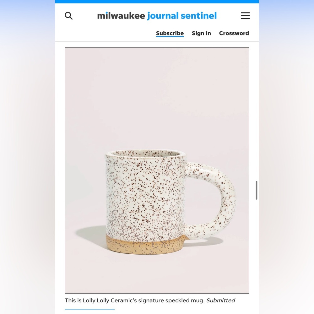 Lolly Lolly handmade ceramic mug - Cream and Brown